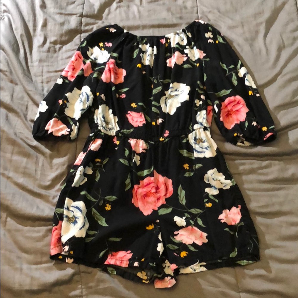Off the Shoulder Floral Romper